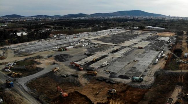 Sancaktepe’deki salgın hastanesinin yapımı hızla devam ediyor 