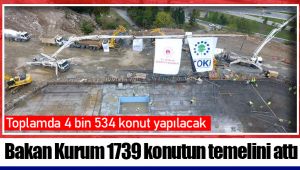 Bakan Kurum 1739 konutun temelini attı