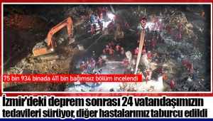 İzmir'deki deprem sonrası 24 vatandaşımızın tedavileri sürüyor, diğer hastalarımız taburcu edildi