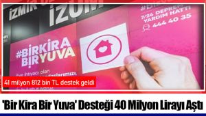 'Bir Kira Bir Yuva' Desteği 40 Milyon Lirayı Aştı