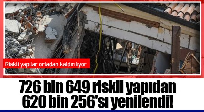 726 bin 649 riskli yapıdan 620 bin 256'sı yenilendi!