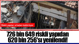 726 bin 649 riskli yapıdan 620 bin 256'sı yenilendi!