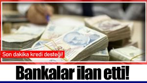 Bankalar ilan etti! Son dakika kredi desteği!