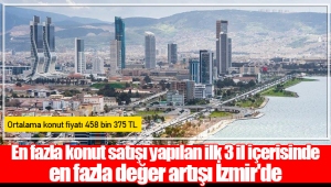 En fazla konut satışı yapılan ilk 3 il içerisinde en fazla değer artışı İzmir'de