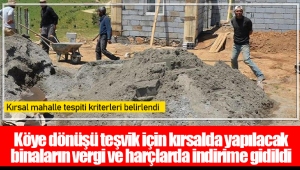 Köye dönüşü teşvik için kırsalda yapılacak binaların vergi ve harçlarda indirime gidildi