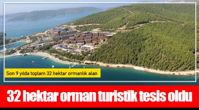 32 hektar orman turistik tesis oldu