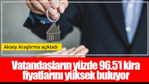  Vatandaşların yüzde 96.5'i kira fiyatlarını yüksek buluyor