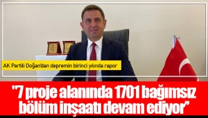 AK Partili Doğan’dan depremin birinci yılında rapor 