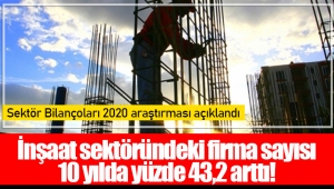 İnşaat sektöründeki firma sayısı 10 yılda yüzde 43,2 arttı!