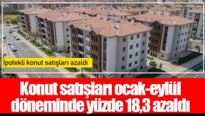 Konut satışları ocak-eylül döneminde yüzde 18,3 azaldı