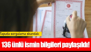 Tapuda sorgulama skandalı: 136 ünlü ismin bilgileri paylaşıldı!