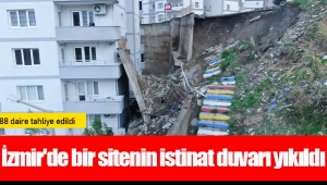 İzmir'de bir sitenin istinat duvarı yıkıldı