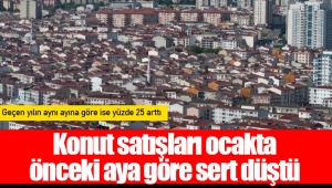 Konut satışları ocakta önceki aya göre sert düştü