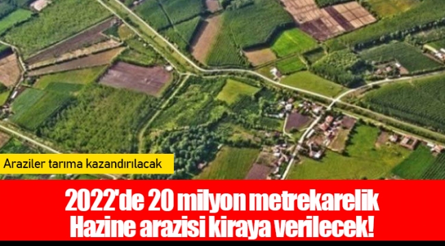 2022'de 20 milyon metrekarelik Hazine arazisi kiraya verilecek!