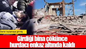 Hurdacının girdiği bina çöktü, enkazdan böyle çıkartıldı