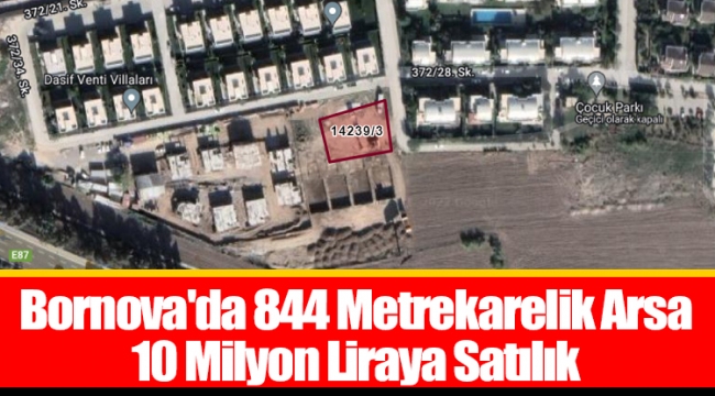 Bornova'da 844 Metrekarelik Arsa 10 Milyon Liraya Satılık