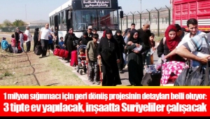 1 milyon sığınmacı için geri dönüş projesinin detayları belli oluyor: 3 tipte ev yapılacak, inşaatta Suriyeliler çalışacak