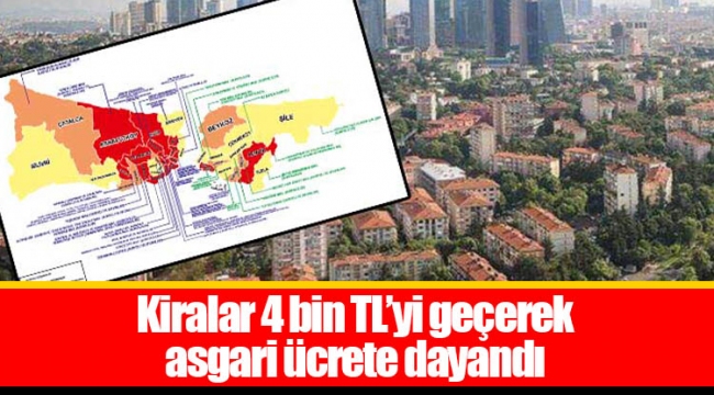 Kiralar 4 bin TL’yi geçerek asgari ücrete dayandı