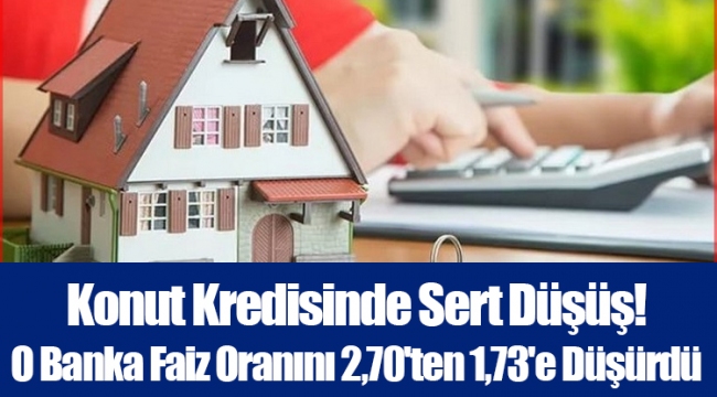 Konut Kredisinde Sert Düşüş! O Banka Faiz Oranını 2,70'ten 1,73'e Düşürdü