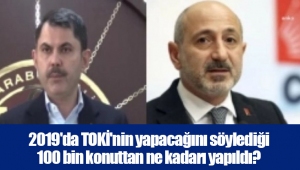 2019'da TOKİ'nin yapacağını söylediği 100 bin konuttan ne kadarı yapıldı?