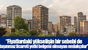 “Fiyatlardaki yükselişin bir sebebi de taşınmaz ticareti yetki belgesi olmayan emlakçılar''