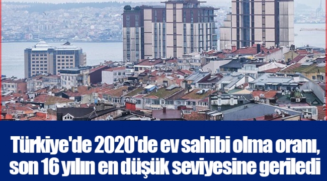 Türkiye'de 2020'de ev sahibi olma oranı, son 16 yılın en düşük seviyesine geriledi