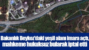 Bakanlık Beykoz'daki yeşil alanı imara açtı, mahkeme hukuksuz bularak iptal etti