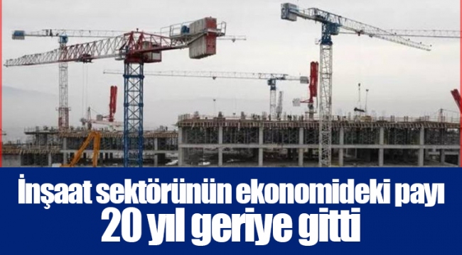 İnşaat sektörünün ekonomideki payı 20 yıl geriye gitti