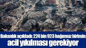 Bakanlık açıkladı: 224 bin 923 bağımsız birimin acil yıkılması gerekiyor