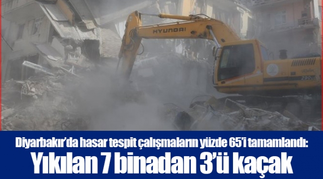 Diyarbakır’da hasar tespit çalışmaların yüzde 65’i tamamlandı: Yıkılan 7 binadan 3’ü kaçak