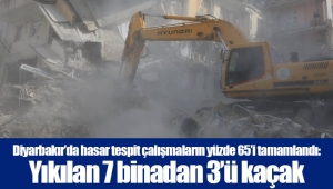 Diyarbakır’da hasar tespit çalışmaların yüzde 65’i tamamlandı: Yıkılan 7 binadan 3’ü kaçak