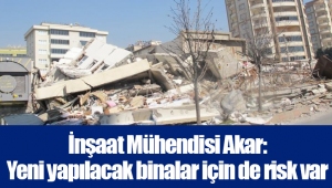 İnşaat Mühendisi Akar: Yeni yapılacak binalar için de risk var