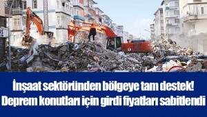 İnşaat sektöründen bölgeye tam destek! Deprem konutları için girdi fiyatları sabitlendi