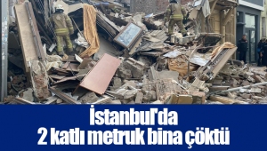 İstanbul'da 2 katlı metruk bina çöktü