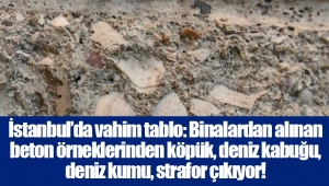 İstanbul’da vahim tablo: Binalardan alınan beton örneklerinden köpük, deniz kabuğu, deniz kumu, strafor çıkıyor!