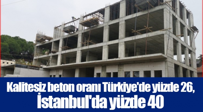 Kalitesiz beton oranı Türkiye'de yüzde 26, İstanbul'da yüzde 40