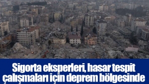 Sigorta eksperleri, hasar tespit çalışmaları için deprem bölgesinde