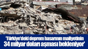  'Türkiye'deki deprem hasarının maliyetinin 34 milyar doları aşması bekleniyor'