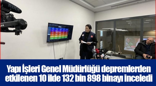 Yapı İşleri Genel Müdürlüğü depremlerden etkilenen 10 ilde 132 bin 898 binayı inceledi