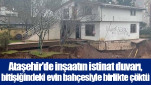 Ataşehir'de inşaatın istinat duvarı, bitişiğindeki evin bahçesiyle birlikte çöktü