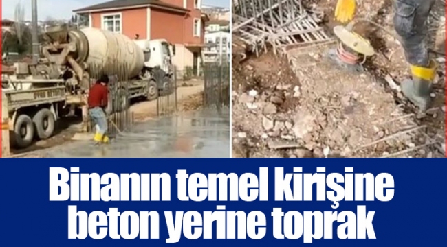 Binanın temel kirişine beton yerine toprak