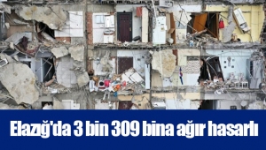 Elazığ'da 3 bin 309 bina ağır hasarlı