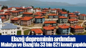 Elazığ depreminin ardından Malatya ve Elazığ'da 33 bin 821 konut yapıldı