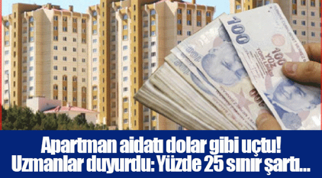 Apartman aidatı dolar gibi uçtu! Uzmanlar duyurdu: Yüzde 25 sınır şartı…