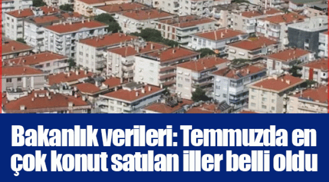 Bakanlık verileri: Temmuzda en çok konut satılan iller belli oldu