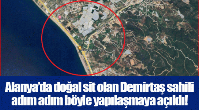 Alanya’da doğal sit olan Demirtaş sahili adım adım böyle yapılaşmaya açıldı!