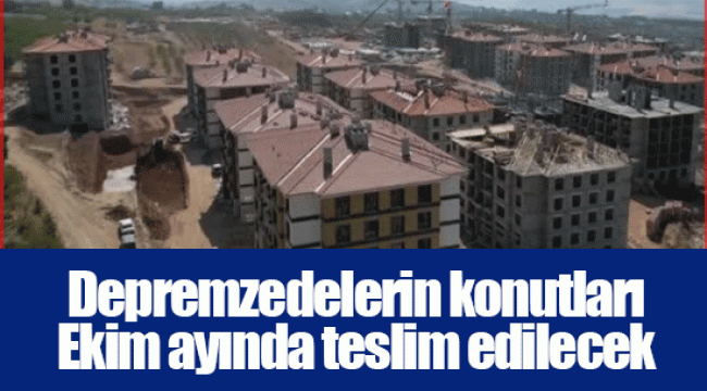 Depremzedelerin konutları Ekim ayında teslim edilecek