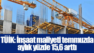 TÜİK: İnşaat maliyeti temmuzda aylık yüzde 15,6 arttı