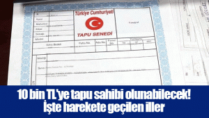 10 bin TL'ye tapu sahibi olunabilecek! İşte harekete geçilen iller