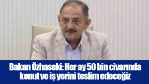 Bakan Özhaseki: Her ay 50 bin civarında konut ve iş yerini teslim edeceğiz